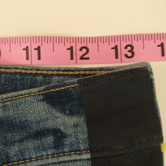 Loft High waist Medium wash raw frayed Hem Skinny Jeans with side stripe sz: 24 - Picture 11 of 16